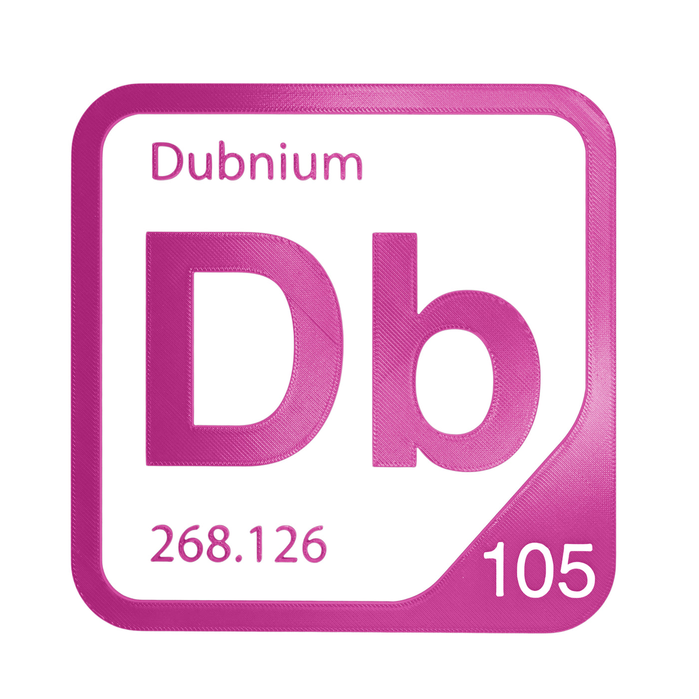 Dubnium periodic table Elemental Tile in Magenta