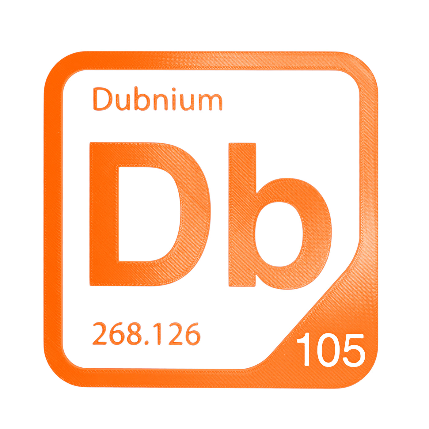 Dubnium periodic table Elemental Tile in Orange