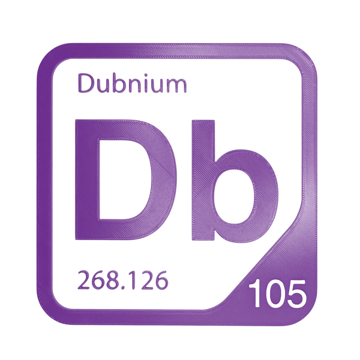 Dubnium periodic table Elemental Tile in Purple