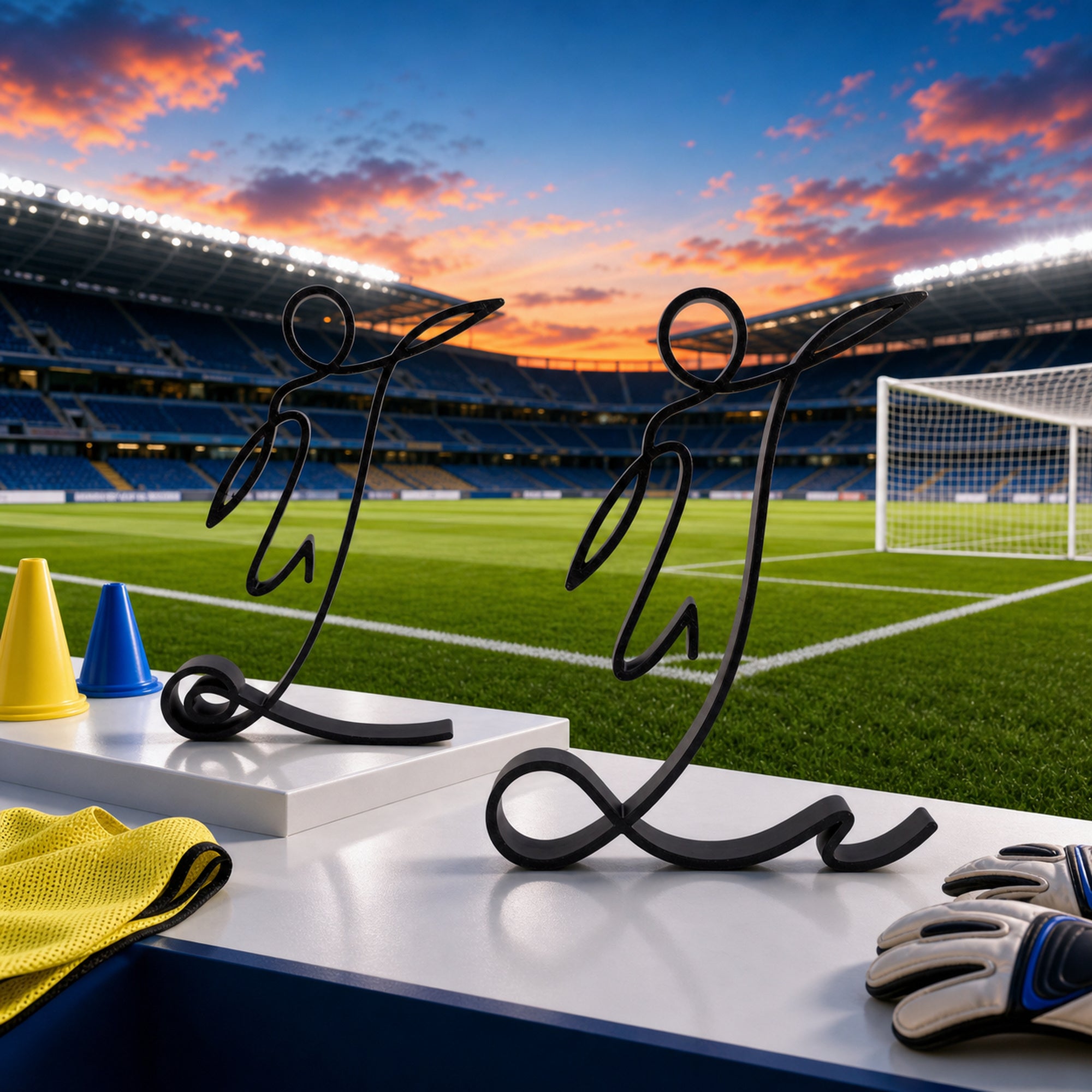 Soccer Line Art Sculpture Collection