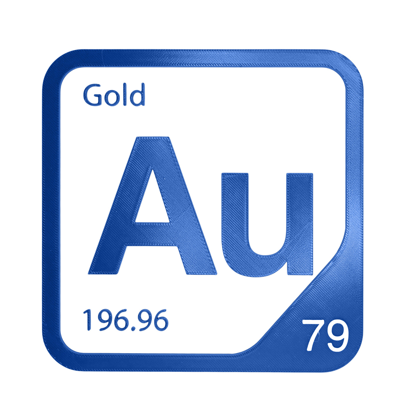 Gold periodic table Elemental Tile in Blue