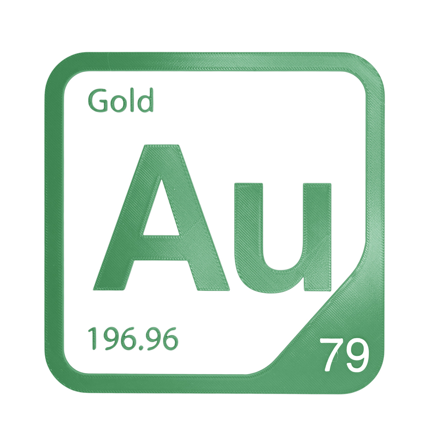 Gold periodic table Elemental Tile in Green