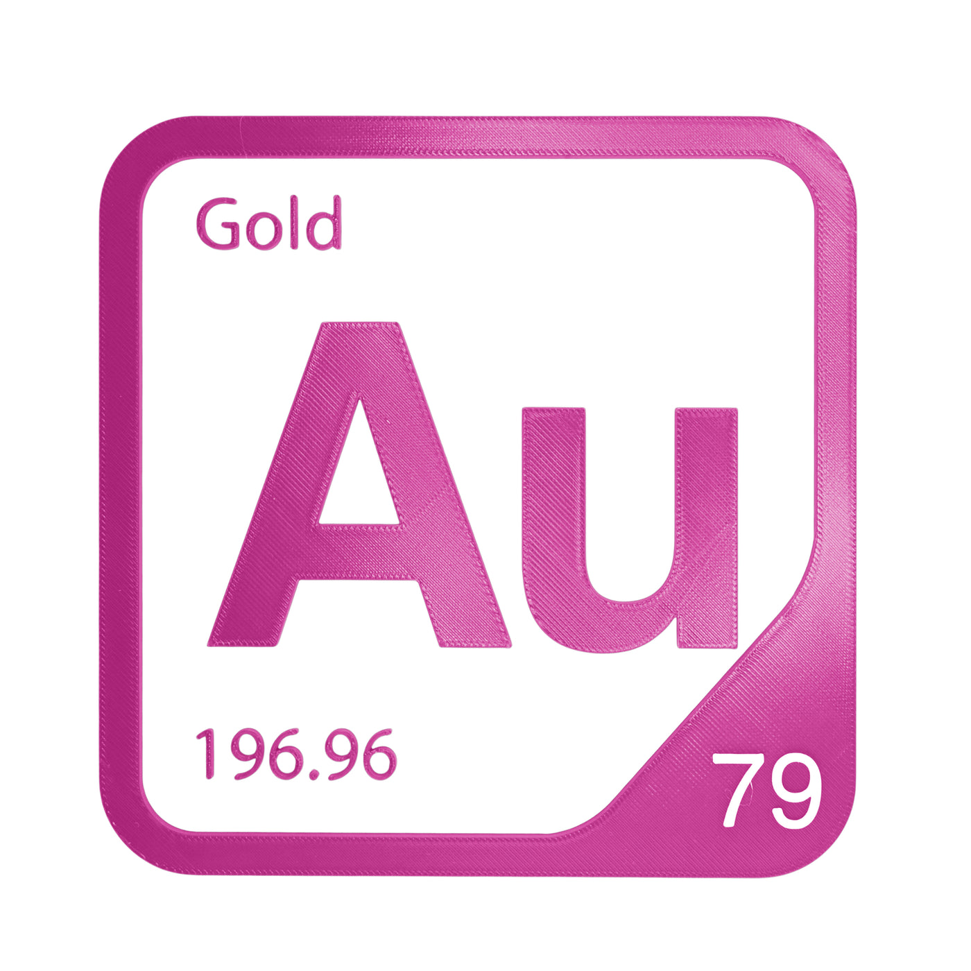 Gold periodic table Elemental Tile in Magenta
