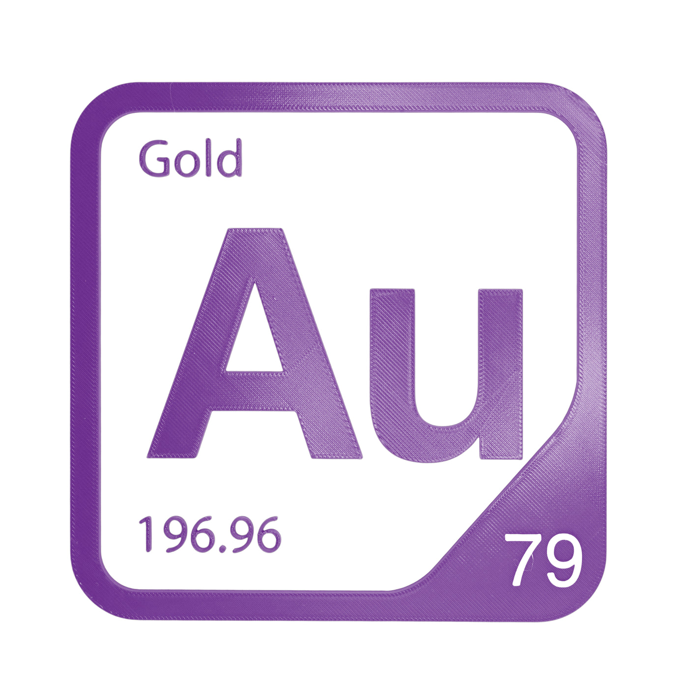 Gold periodic table Elemental Tile in Purple