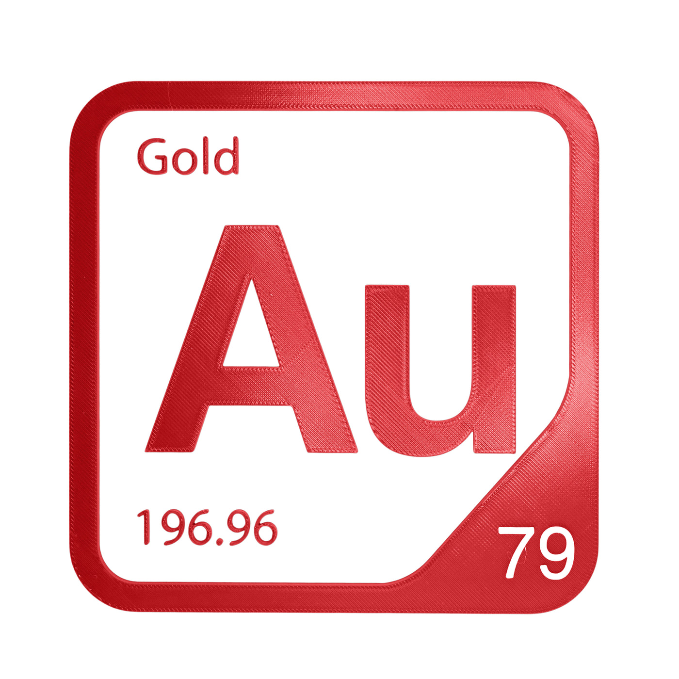 Gold periodic table Elemental Tile in Red
