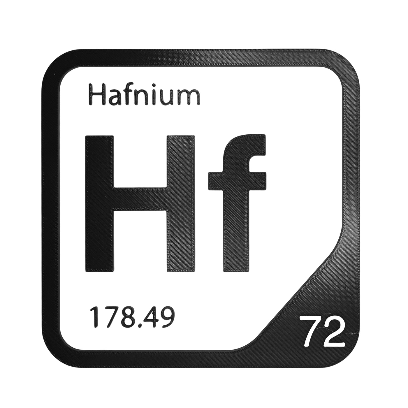 Hafnium periodic table Elemental Tile in Black