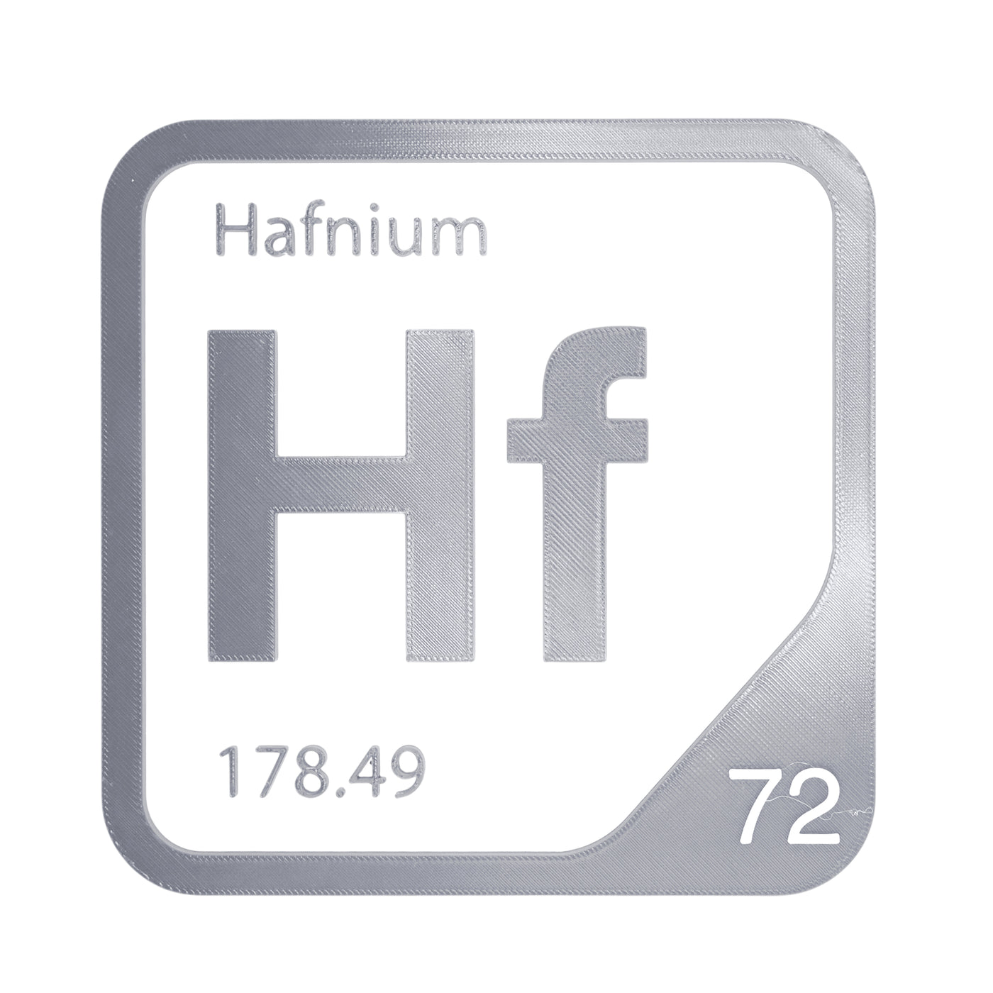 Hafnium periodic table Elemental Tile in Gray