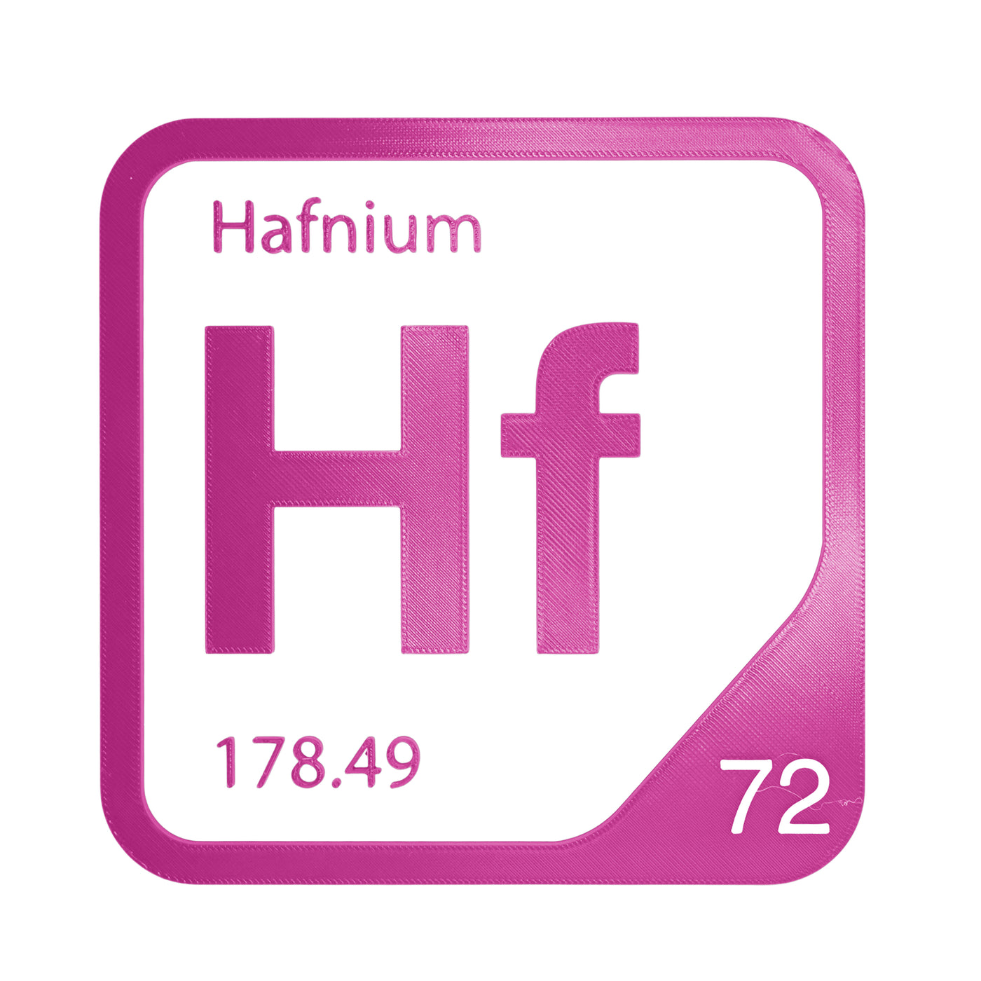 Hafnium periodic table Elemental Tile in Magenta
