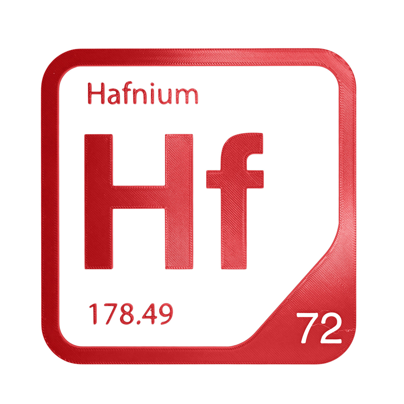 Hafnium periodic table Elemental Tile in Red