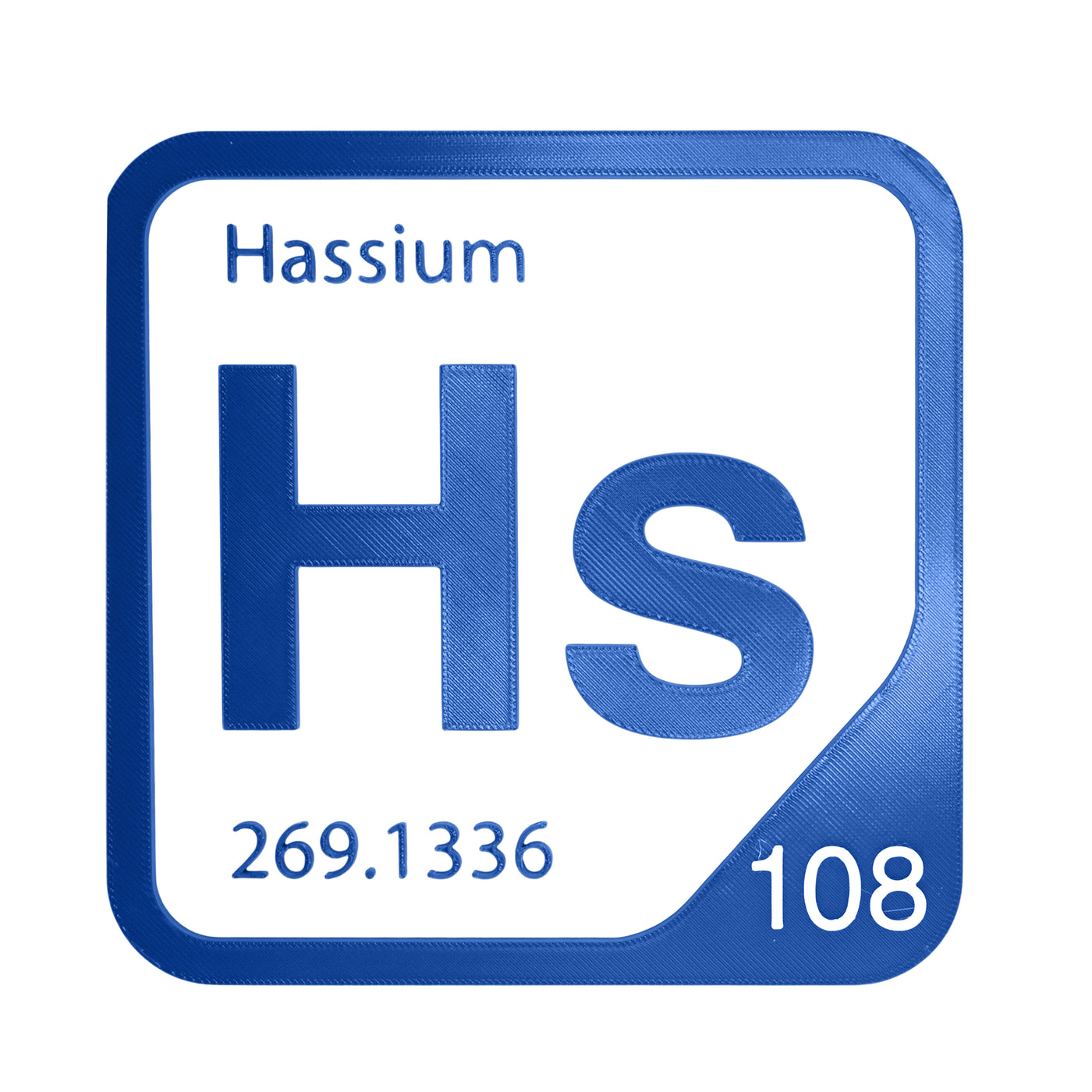 Hassium periodic table Elemental Tile in Blue
