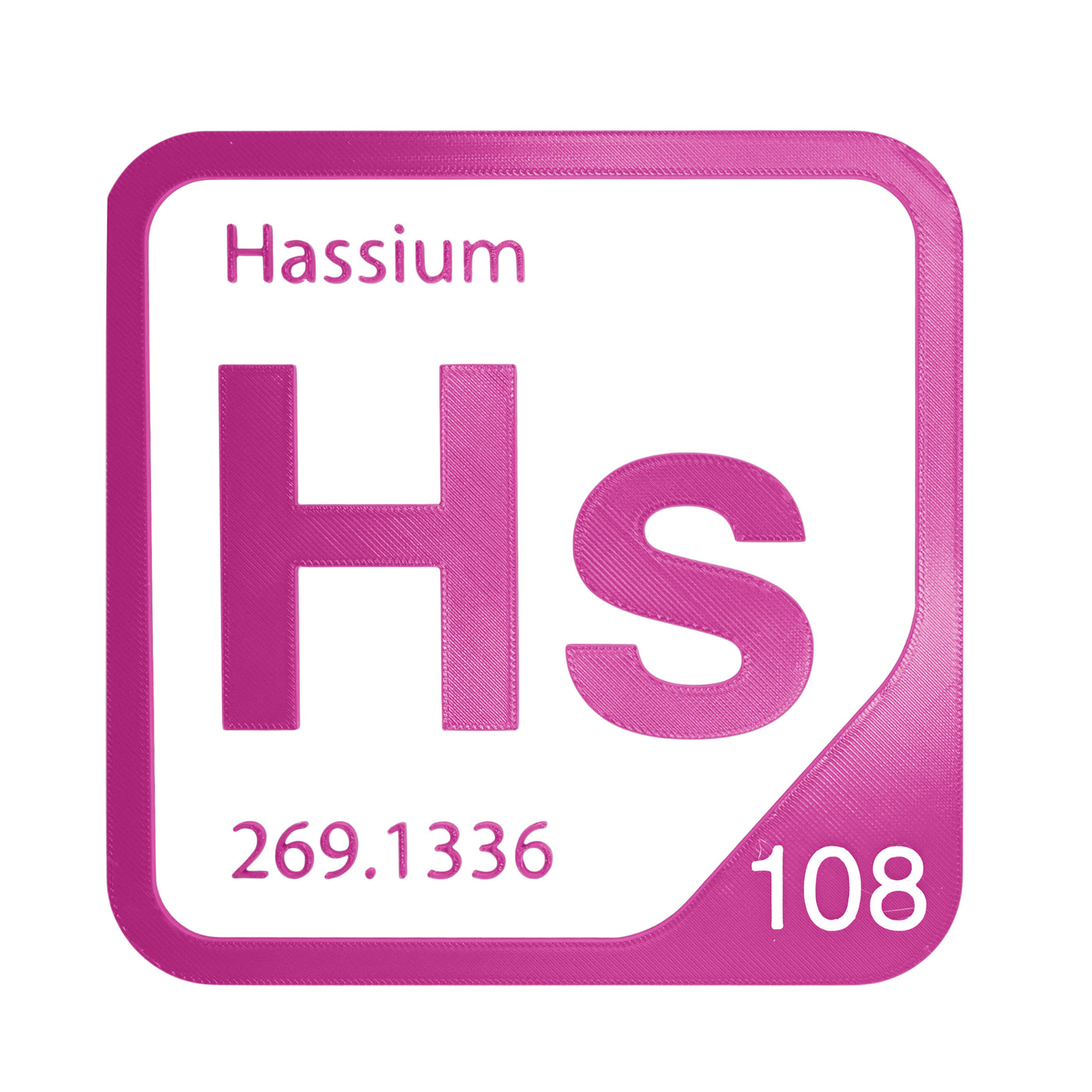 Hassium periodic table Elemental Tile in Magenta