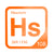 Hassium periodic table Elemental Tile in Orange