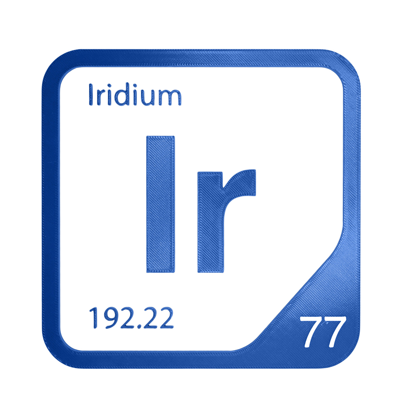 Iridium periodic table Elemental Tile in Blue