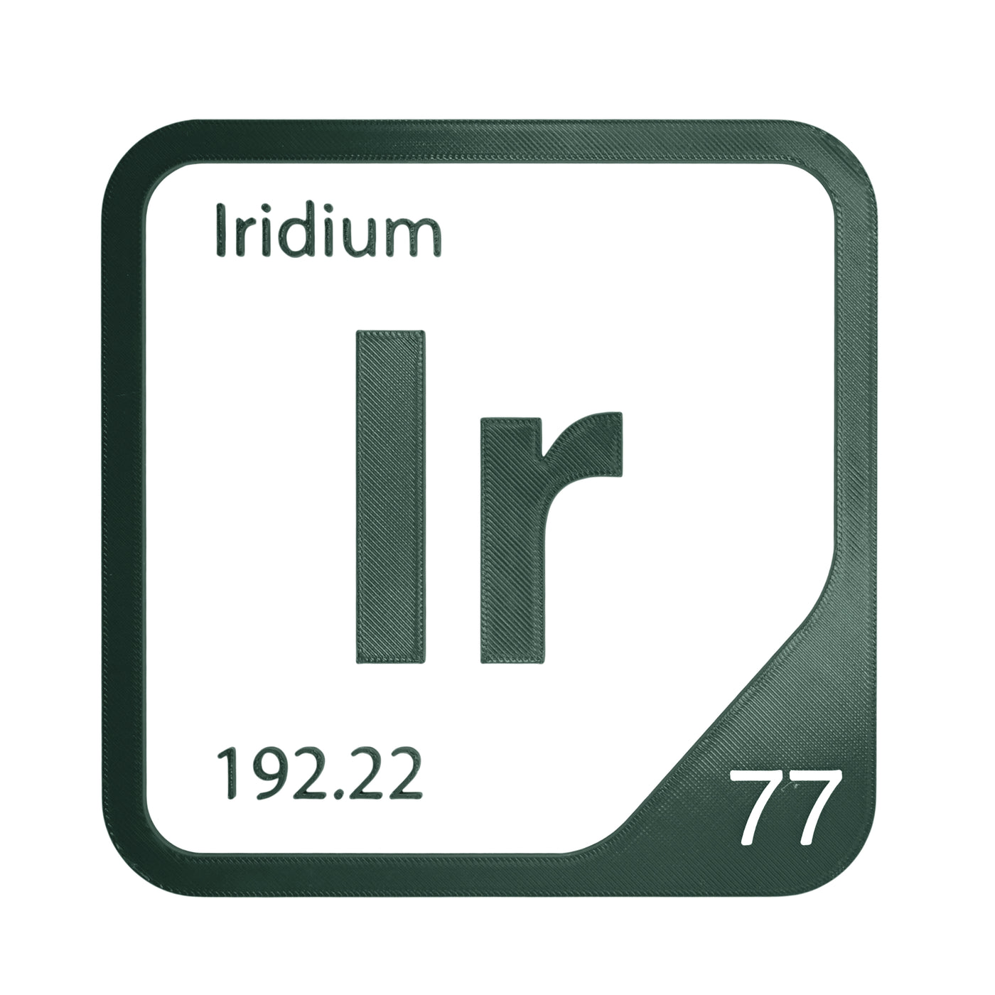 Iridium periodic table Elemental Tile in Forest Green