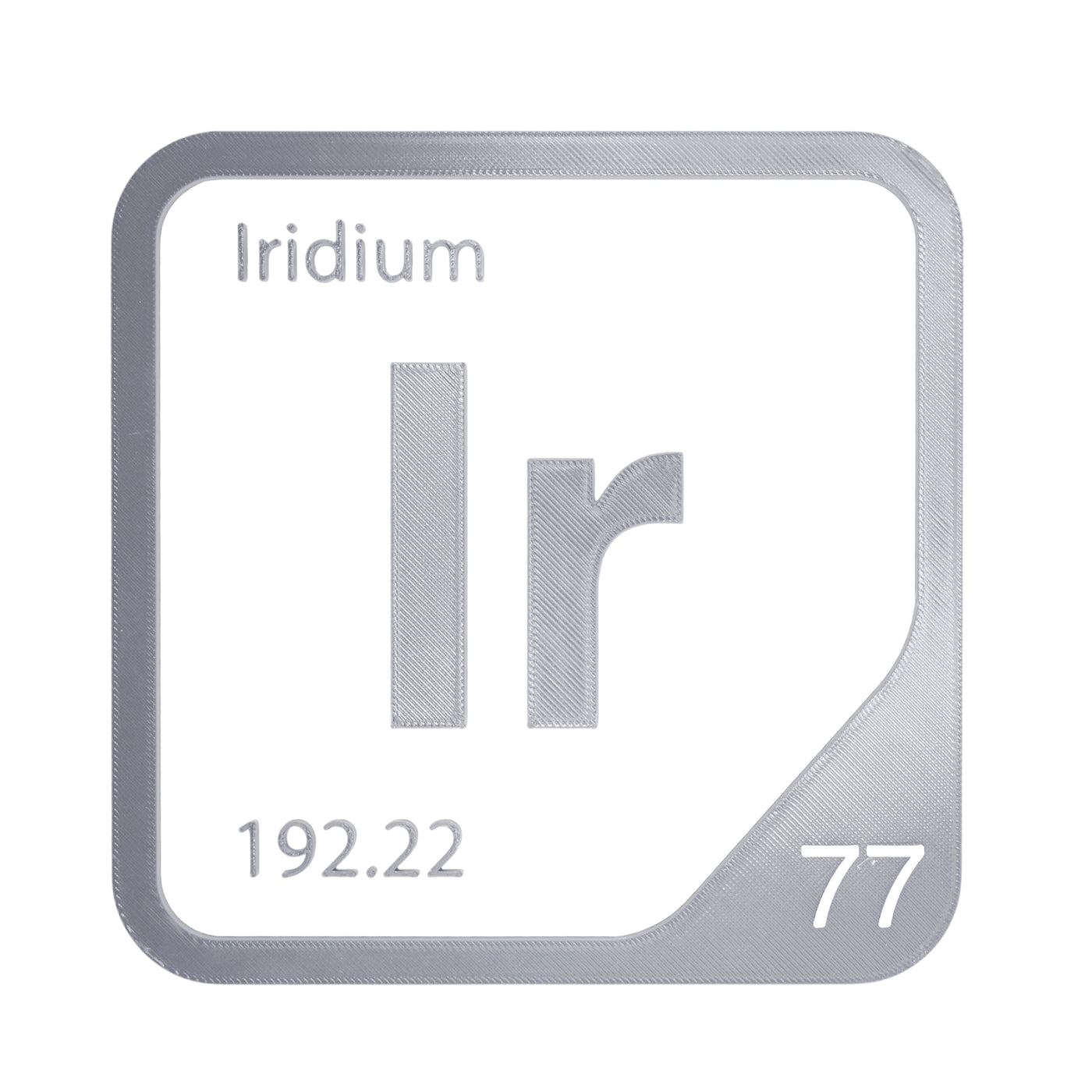 Iridium periodic table Elemental Tile in Gray