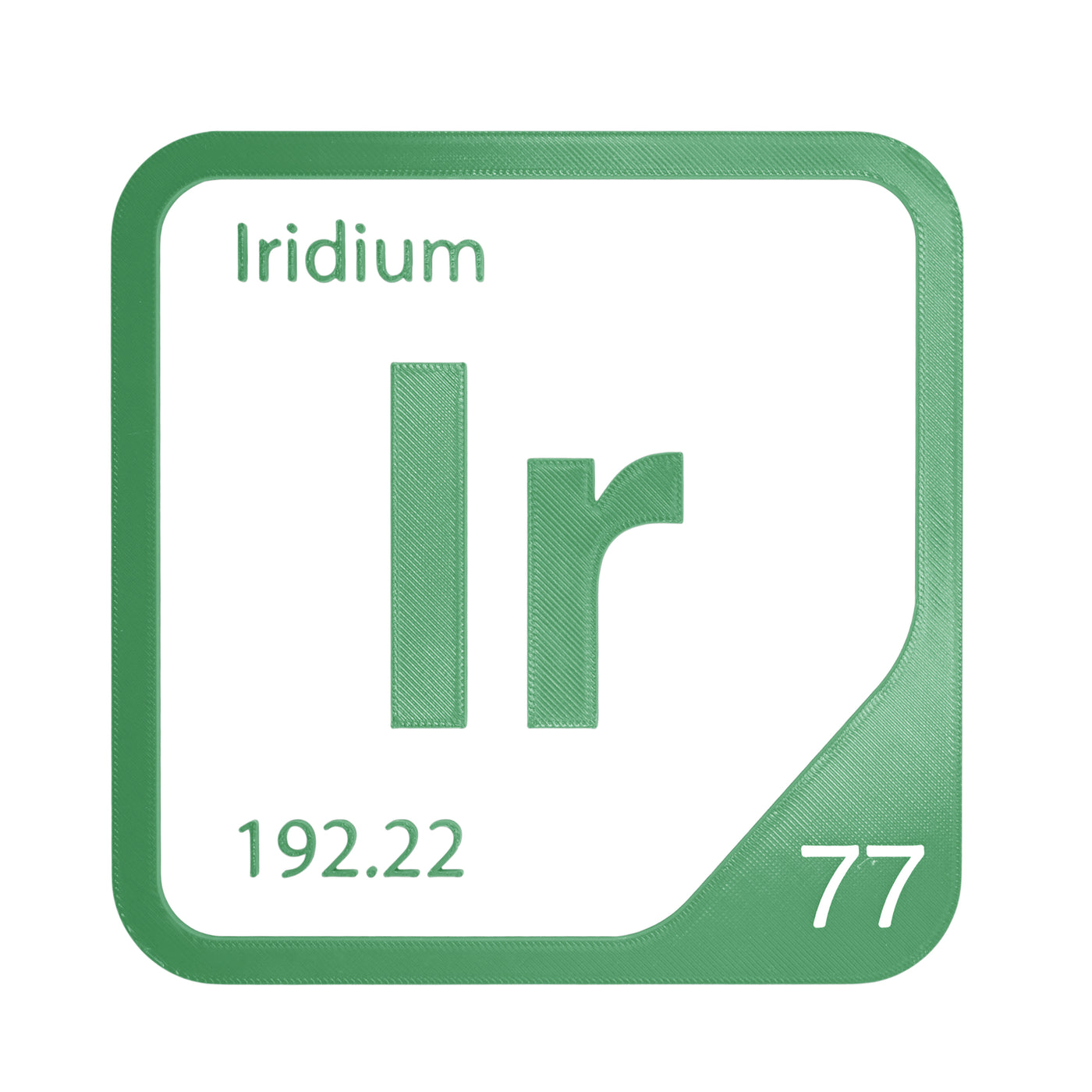Iridium periodic table Elemental Tile in Green