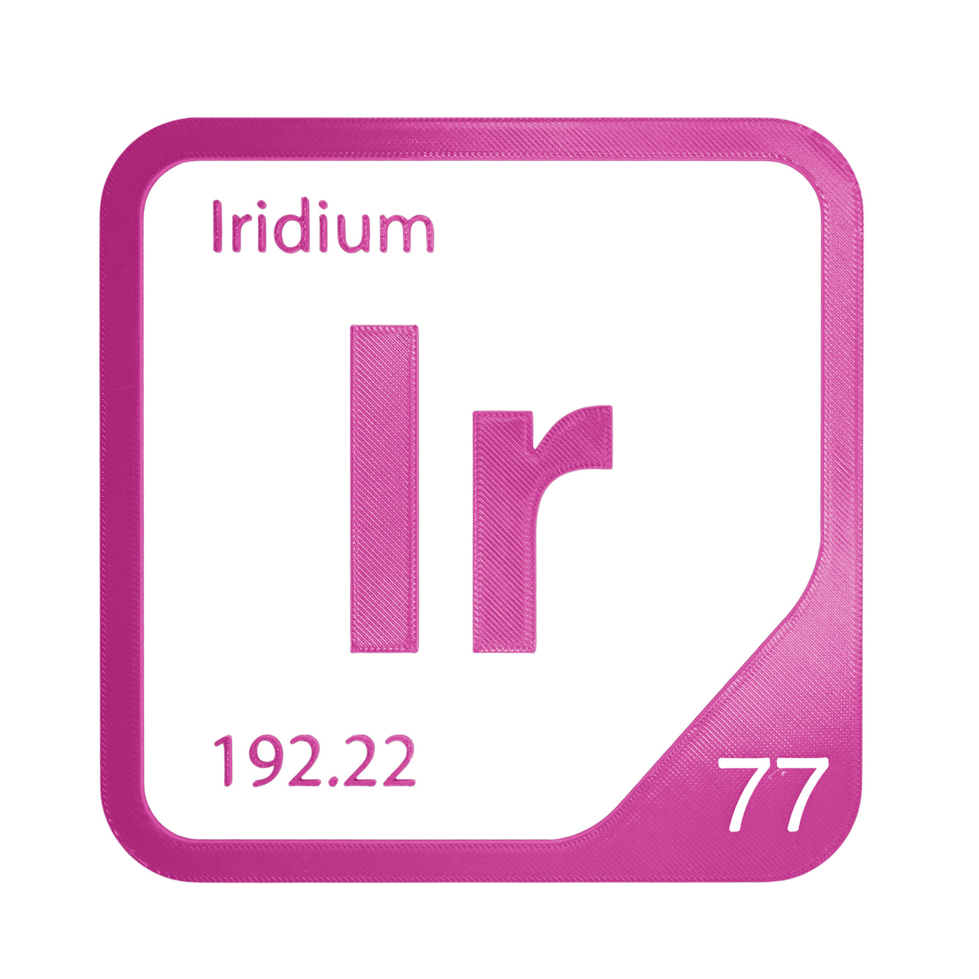 Iridium periodic table Elemental Tile in Magenta