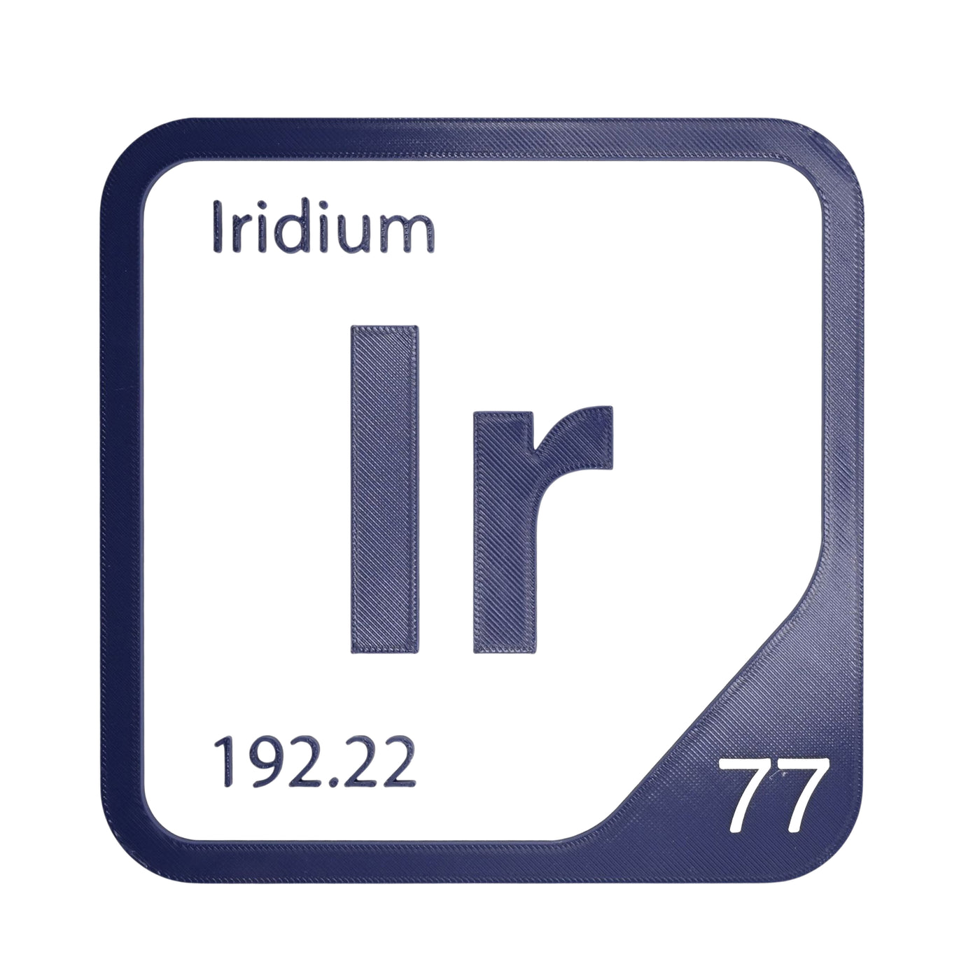 Iridium periodic table Elemental Tile in Navy Blue