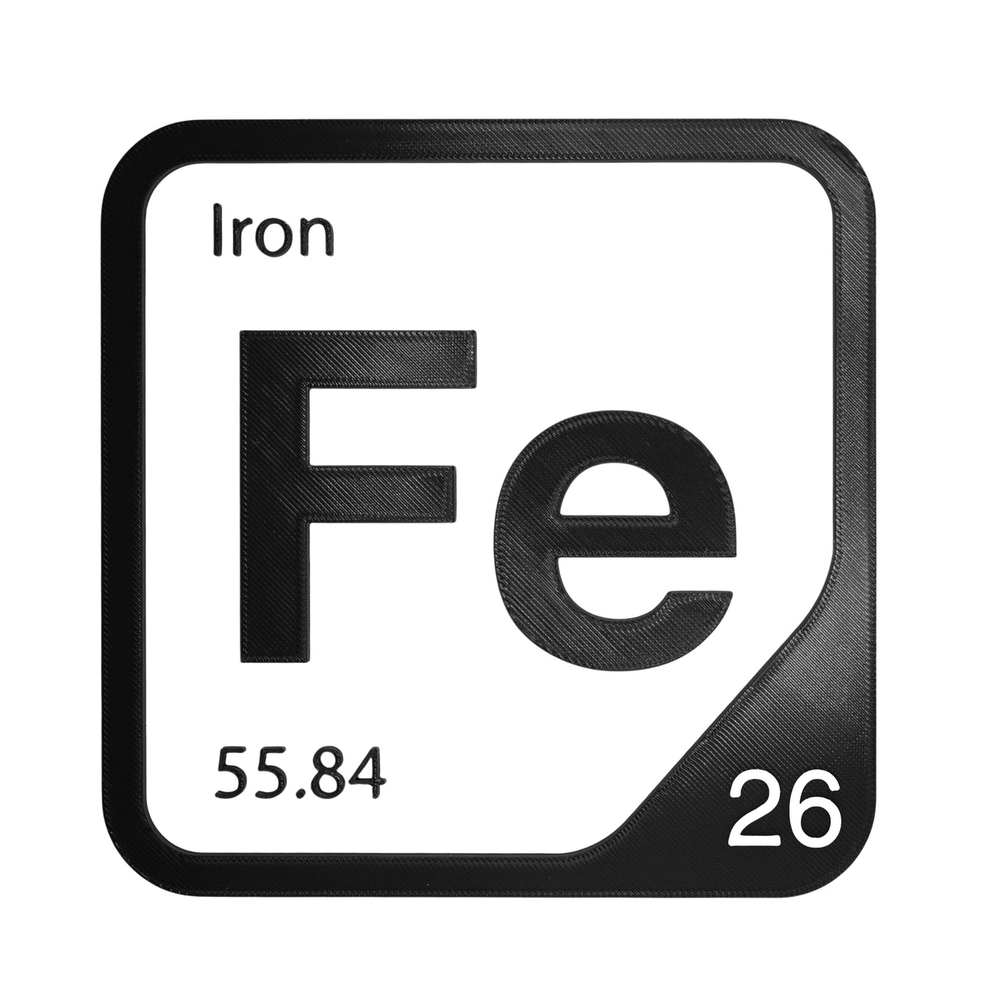 Iron periodic table Elemental Tile in Black