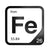 Iron periodic table Elemental Tile in Black