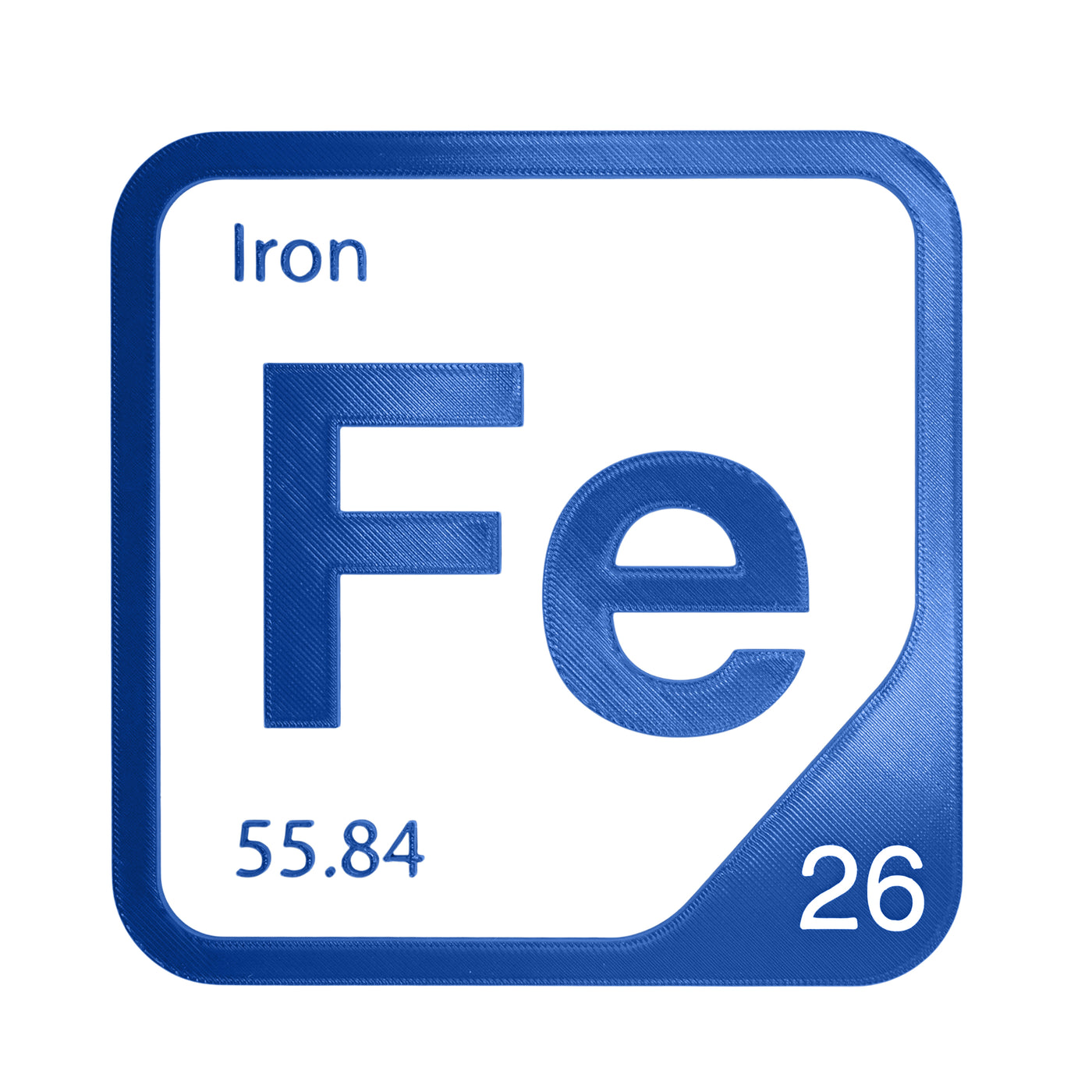 Iron periodic table Elemental Tile in Blue