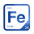 Iron periodic table Elemental Tile in Blue