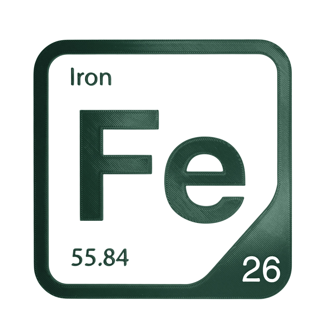 Iron periodic table Elemental Tile in Forest Green