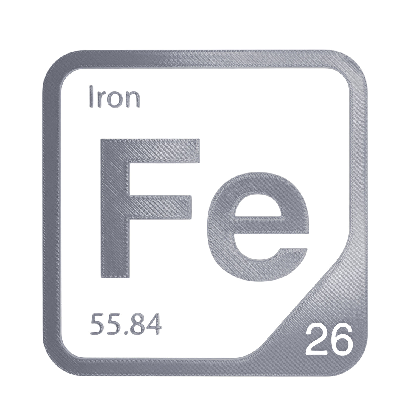 Iron periodic table Elemental Tile in Gray