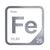 Iron periodic table Elemental Tile in Gray