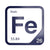 Iron periodic table Elemental Tile in Navy Blue