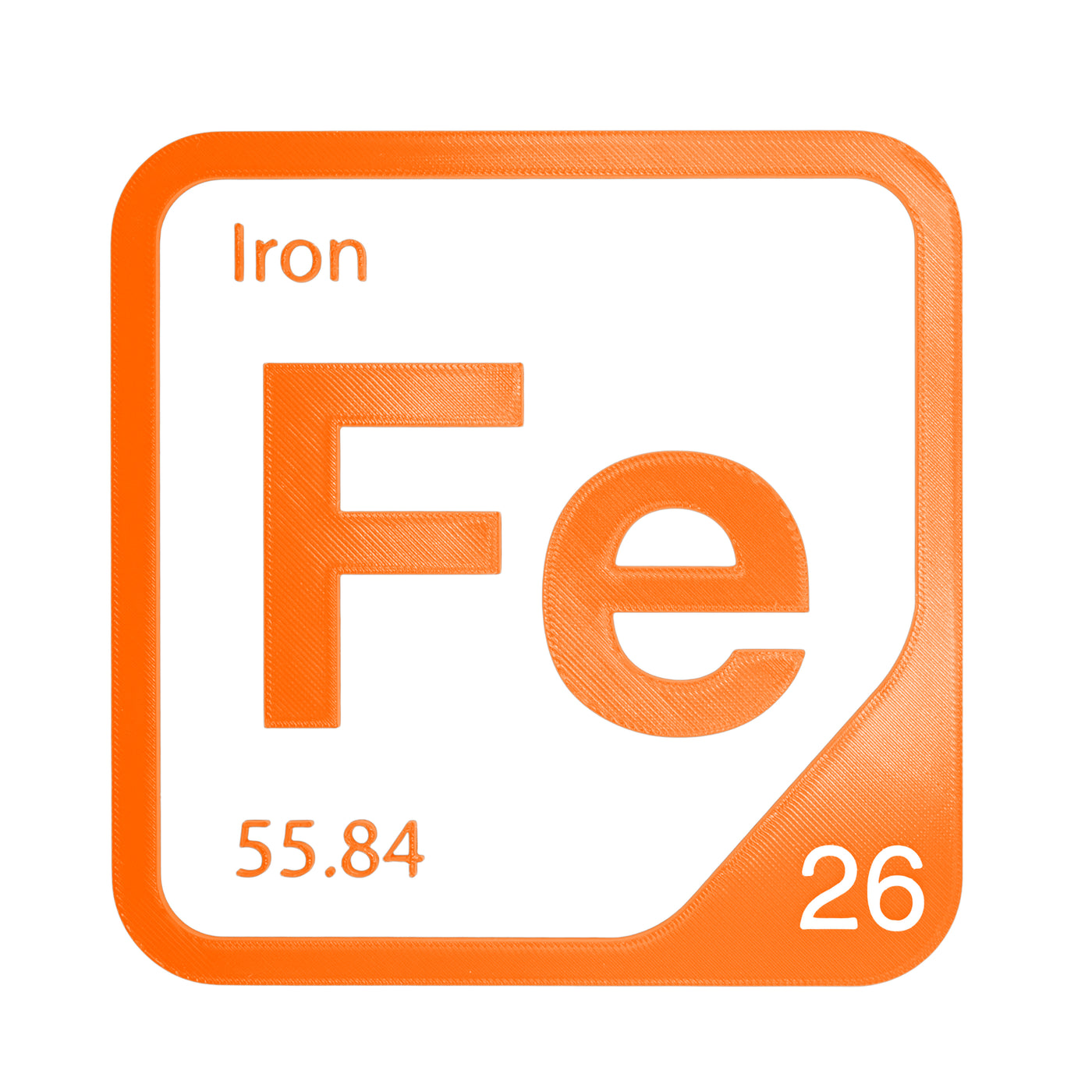 Iron periodic table Elemental Tile in Orange