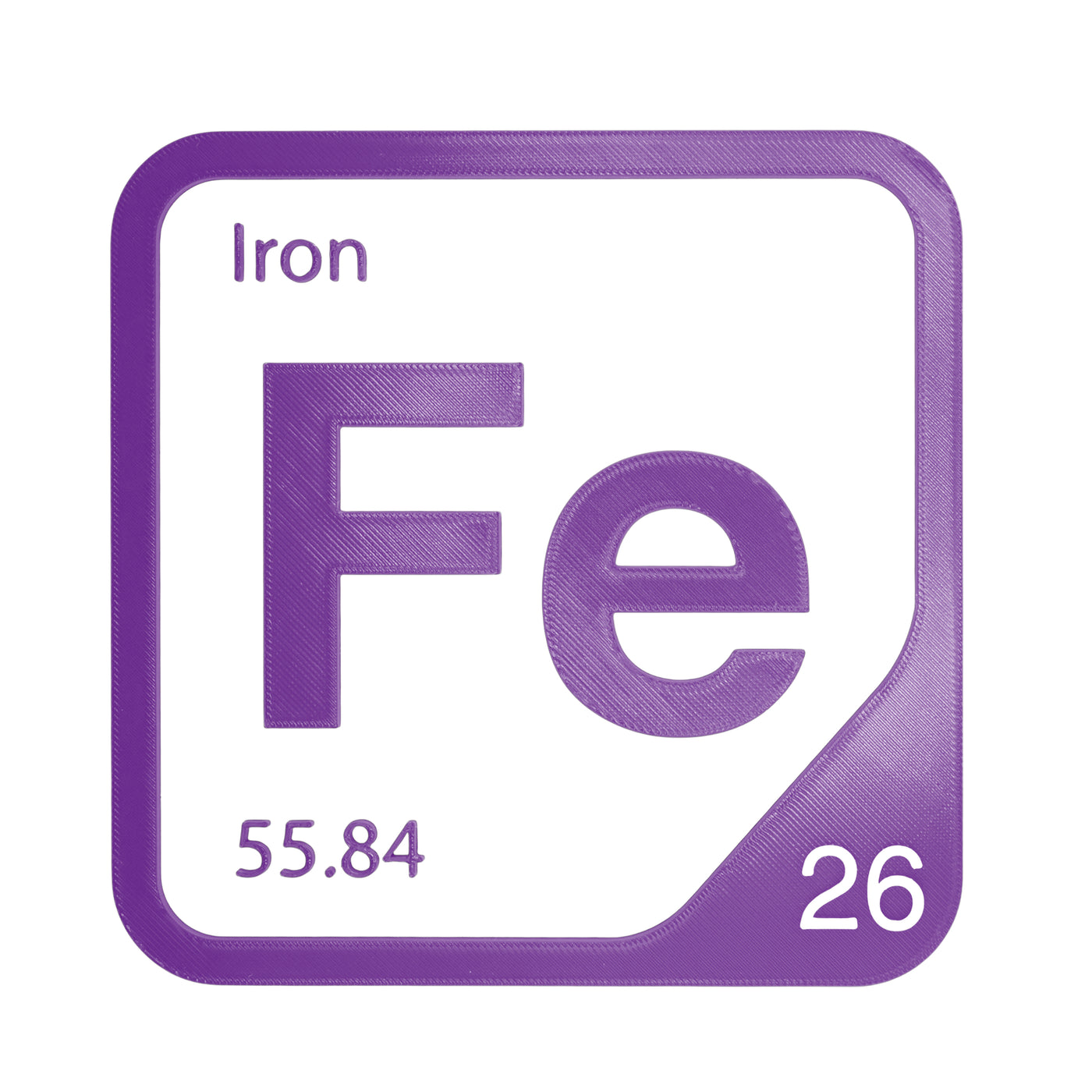 Iron periodic table Elemental Tile in Purple
