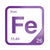 Iron periodic table Elemental Tile in Purple