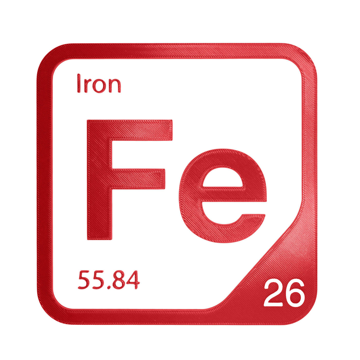 Iron periodic table Elemental Tile in Red