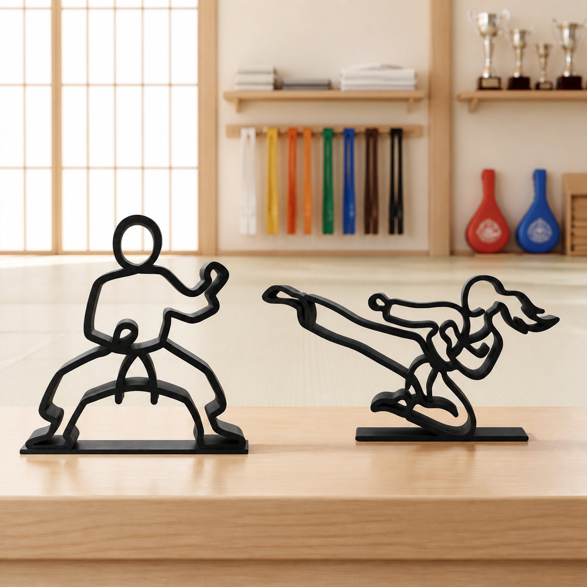 Martial Arts Line Art Sculpture Collection