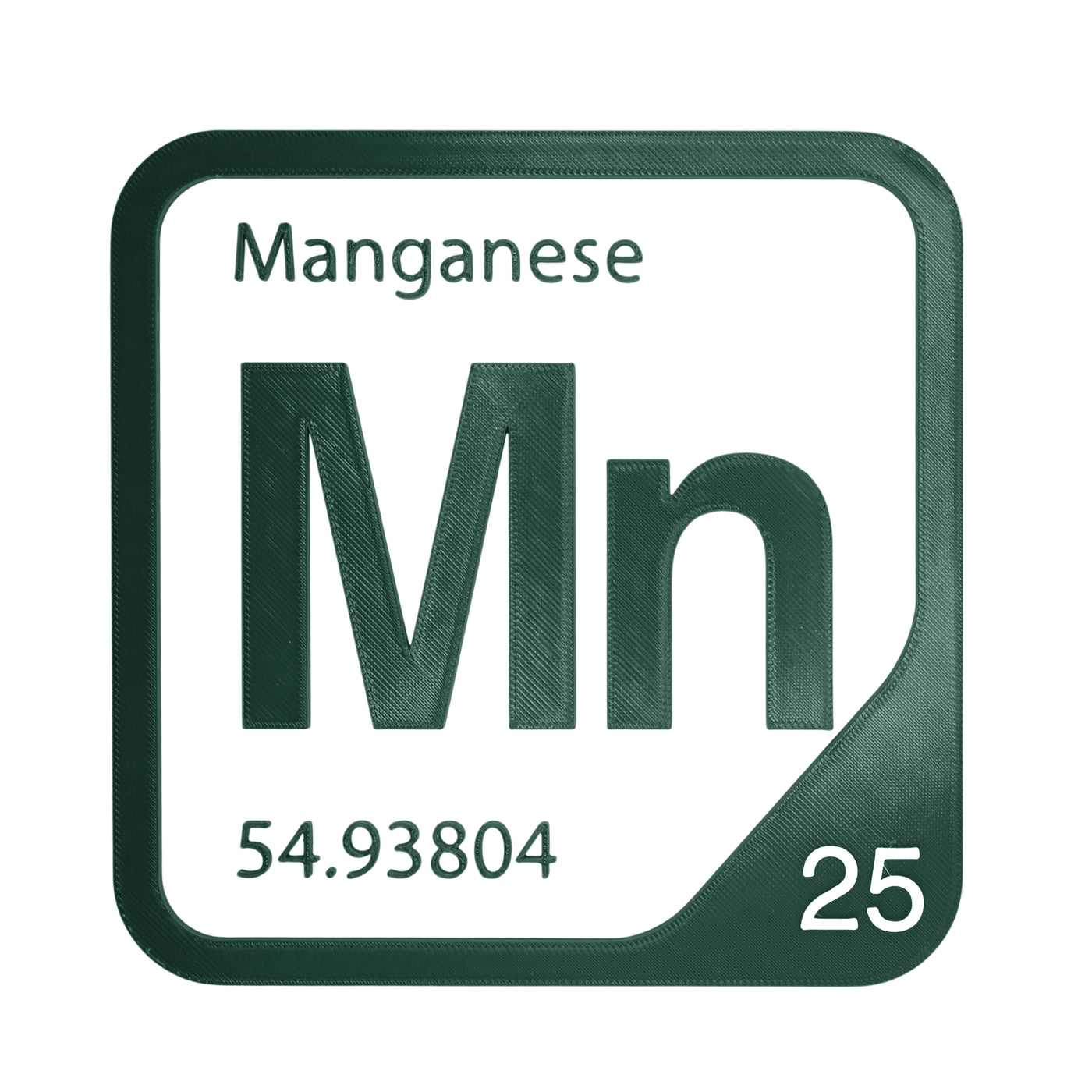 Manganese periodic table Elemental Tile in Forest Green