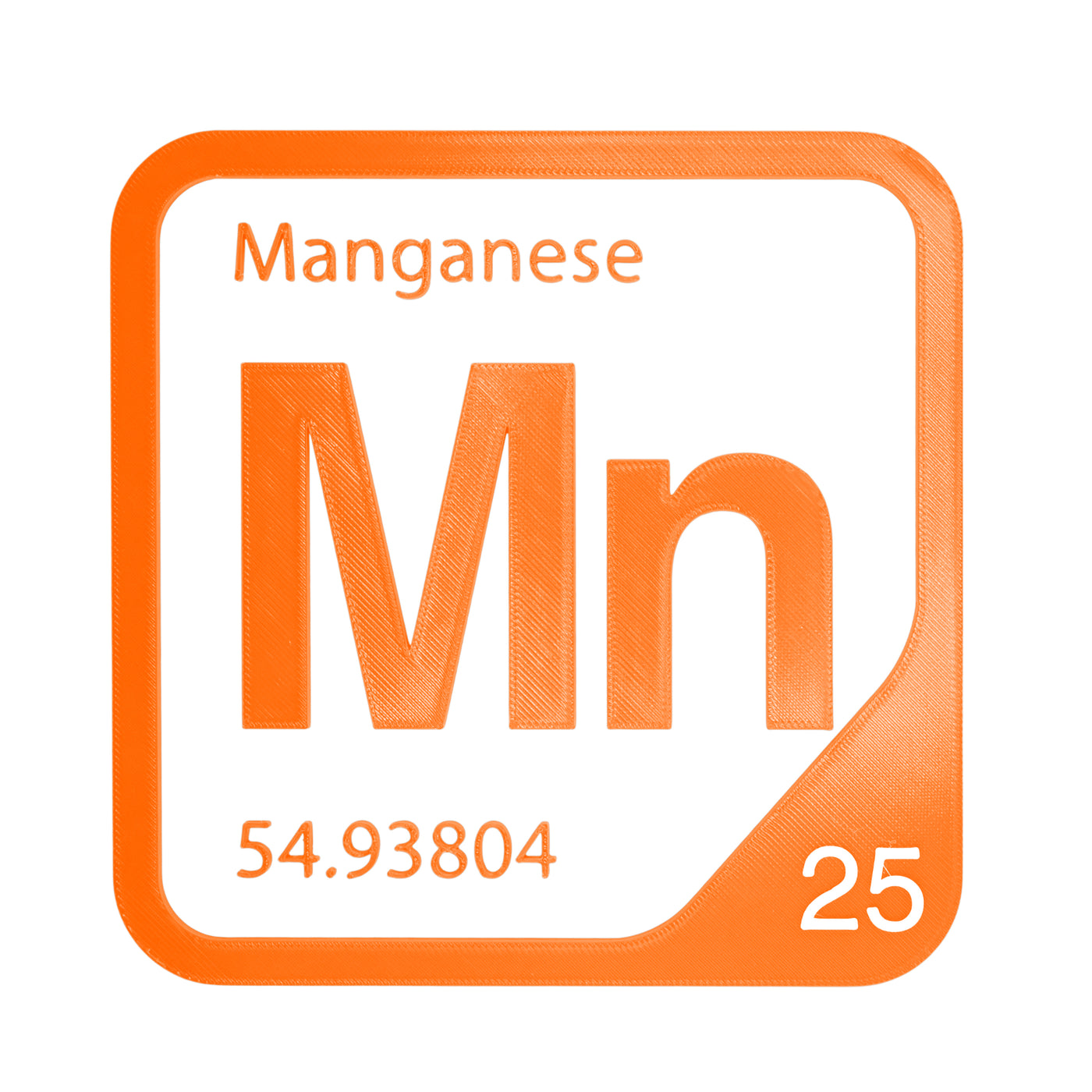 Manganese periodic table Elemental Tile in Orange