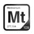 Meitnerium periodic table Elemental Tile in Black