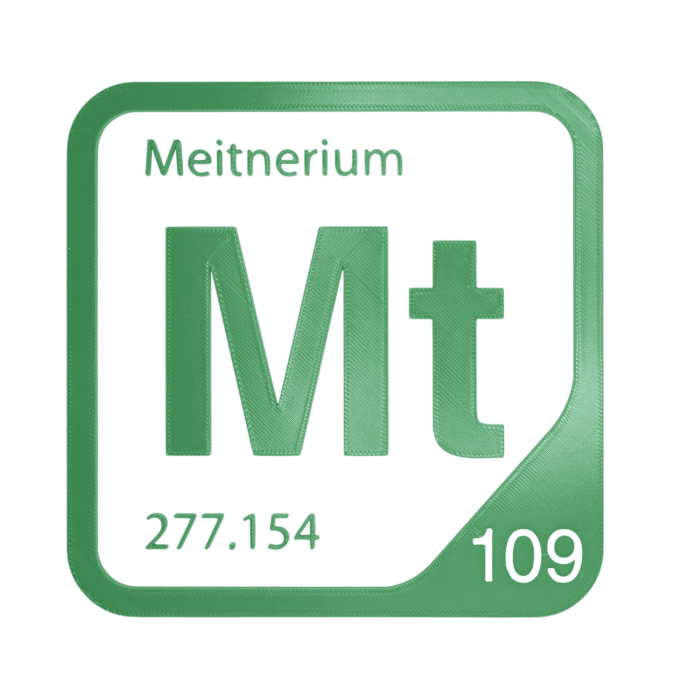 Meitnerium periodic table Elemental Tile in Green