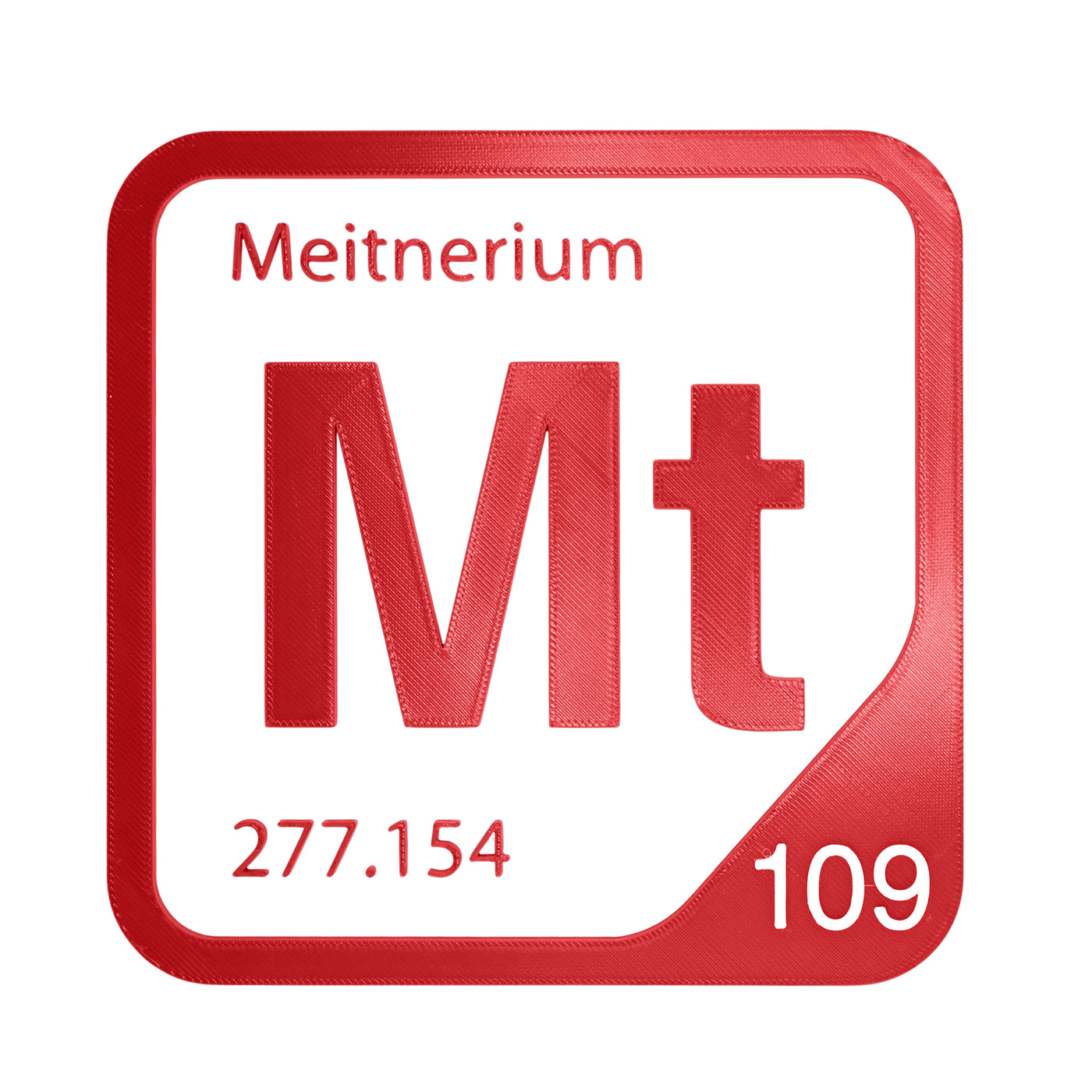 Meitnerium periodic table Elemental Tile in Red