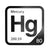 Mercury periodic table Elemental Tile in Black