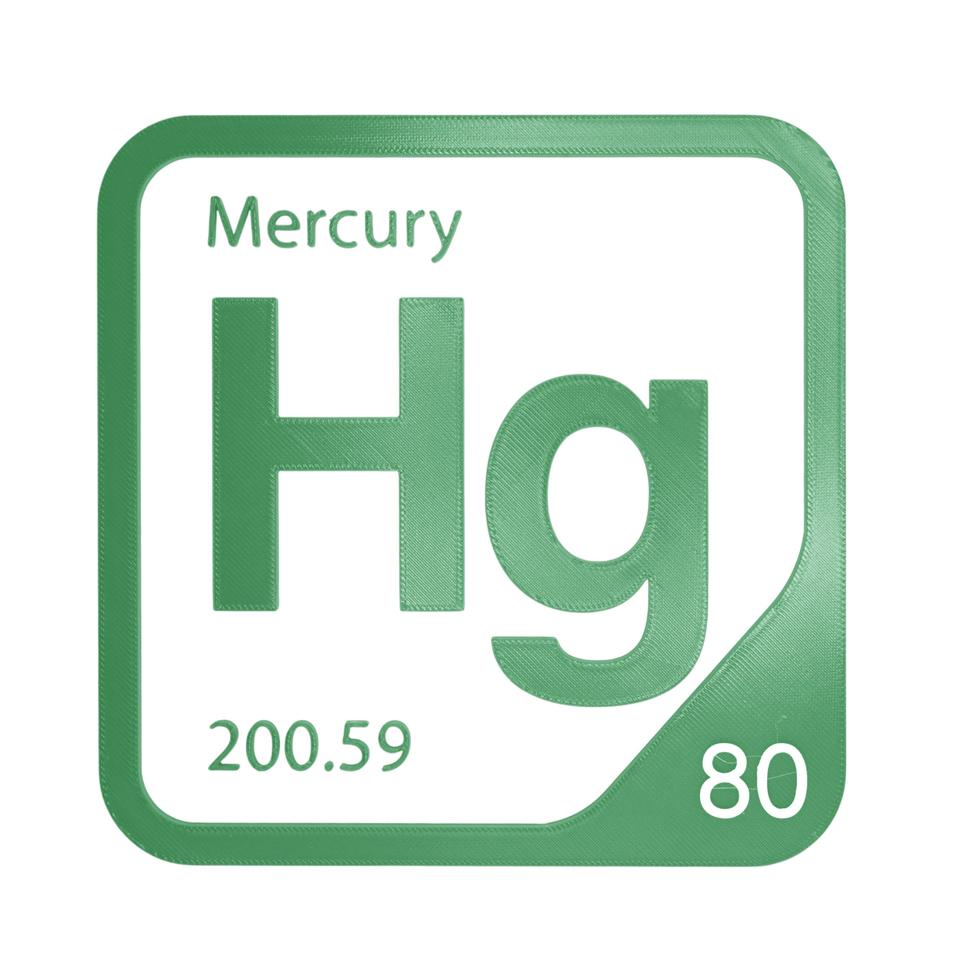 Mercury periodic table Elemental Tile in Green