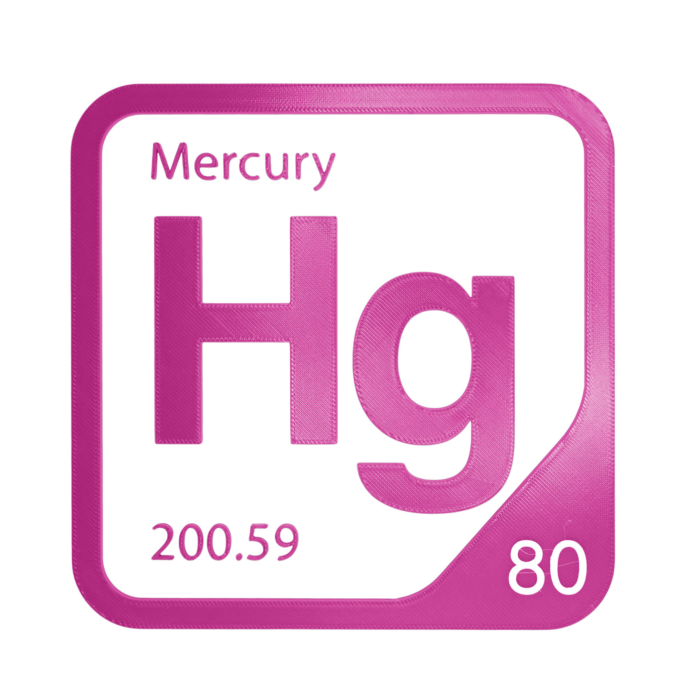 Mercury periodic table Elemental Tile in Magenta