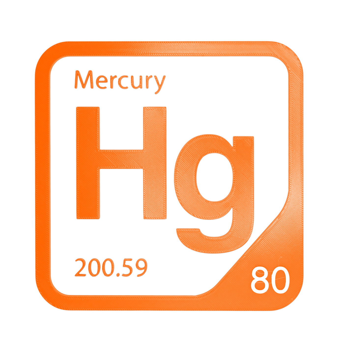 Mercury periodic table Elemental Tile in Orange