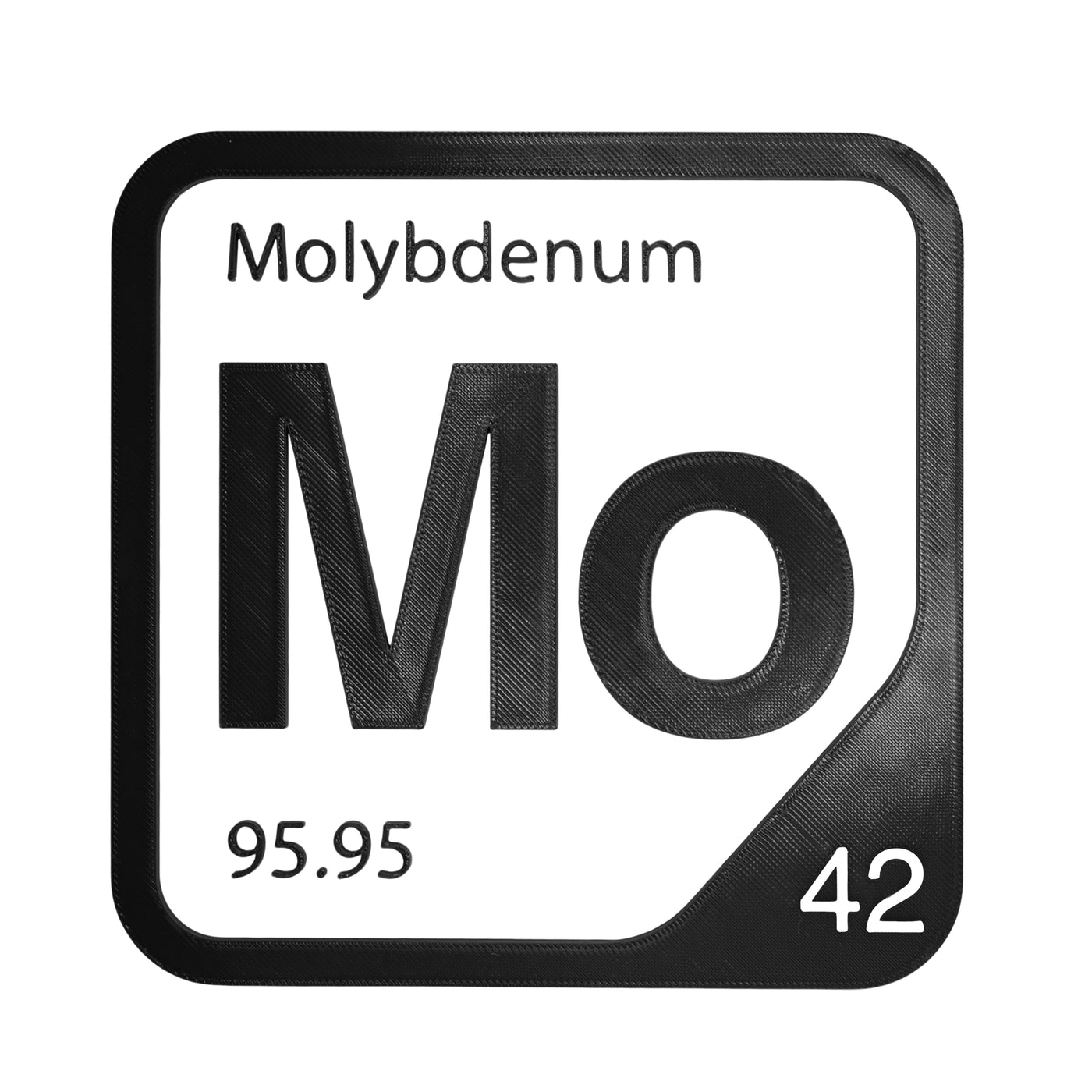 Molybdenum periodic table Elemental Tile in Black