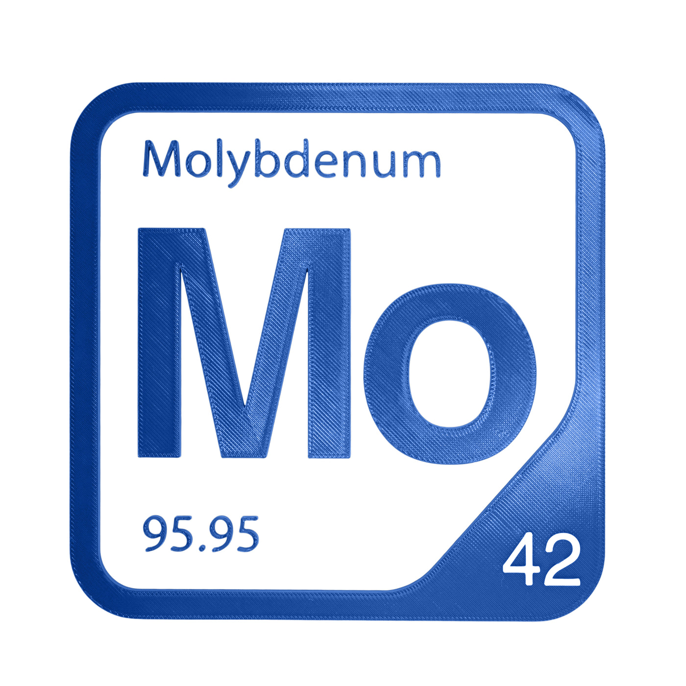Molybdenum periodic table Elemental Tile in Blue