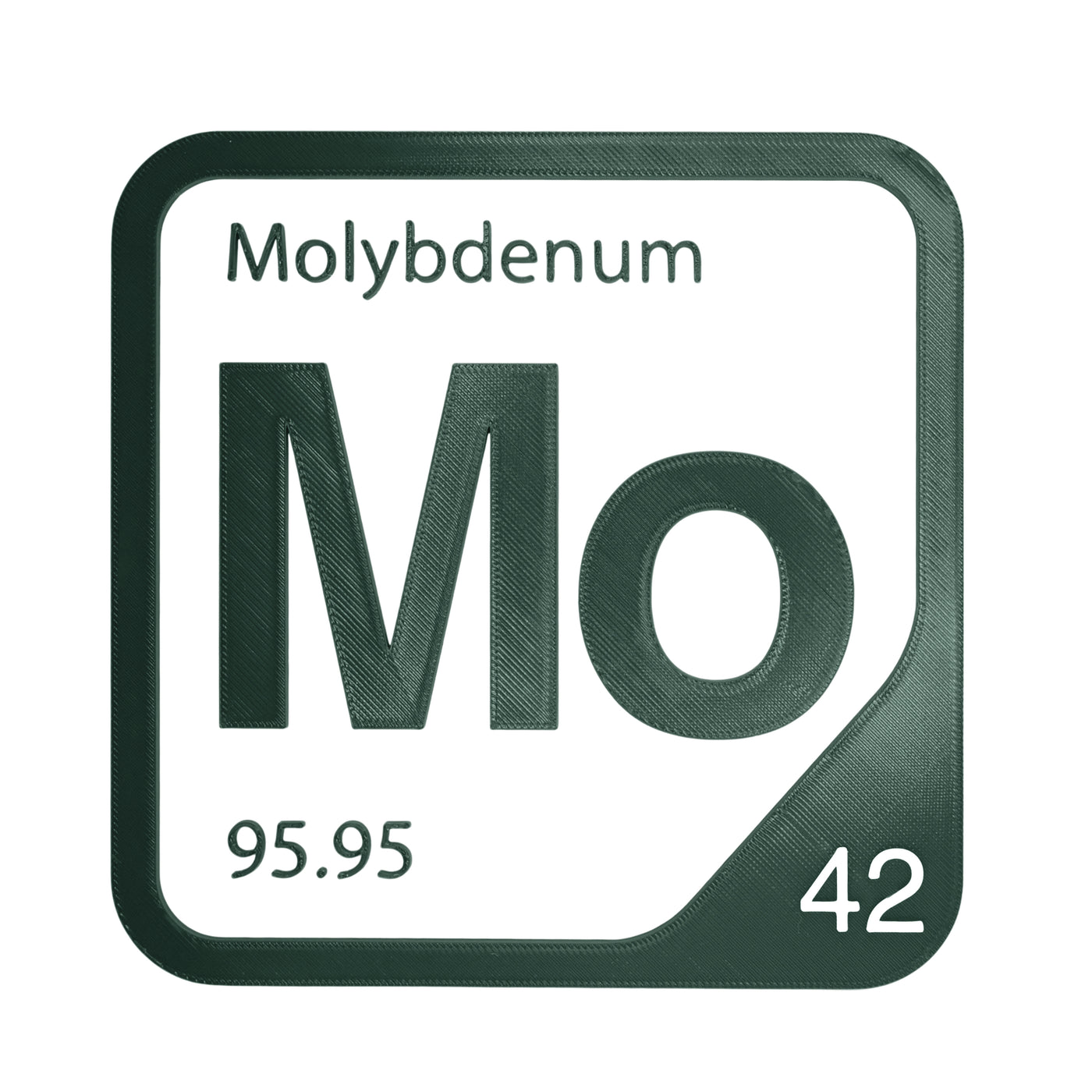 Molybdenum periodic table Elemental Tile in Forest Green