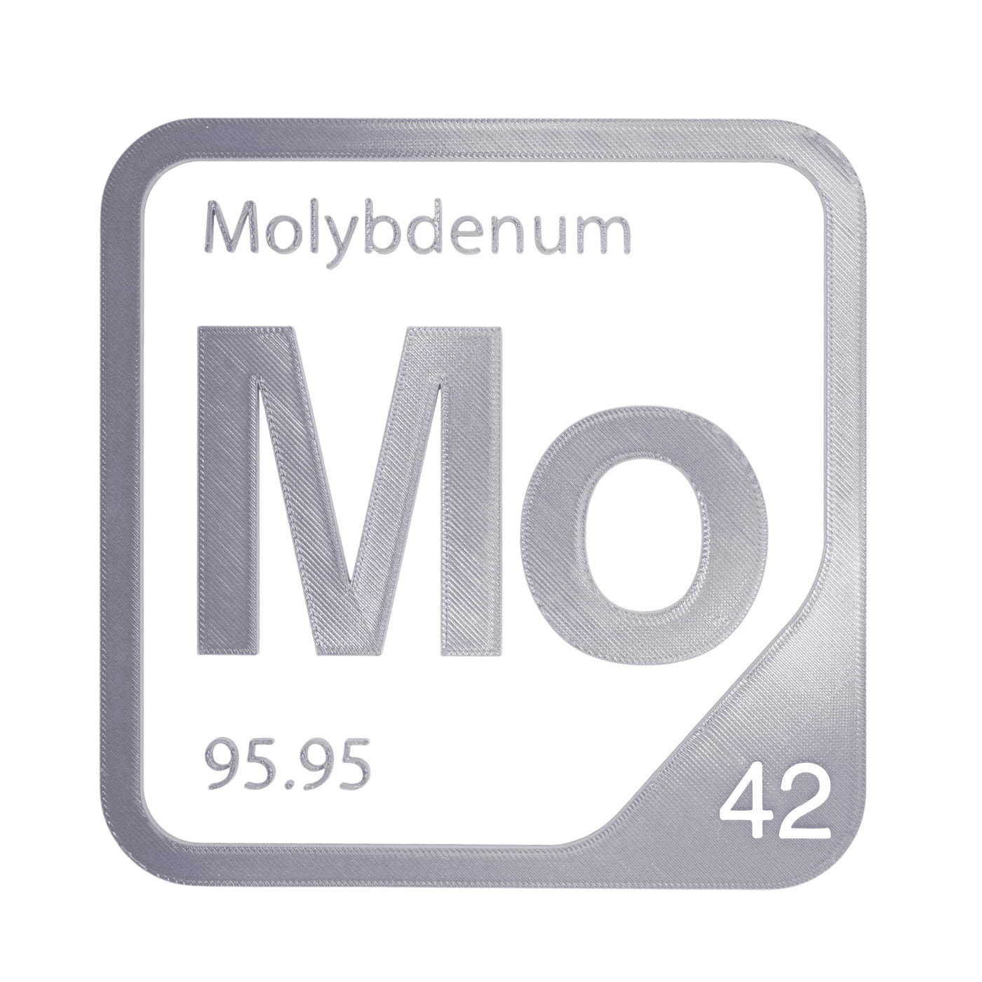 Molybdenum periodic table Elemental Tile in Gray