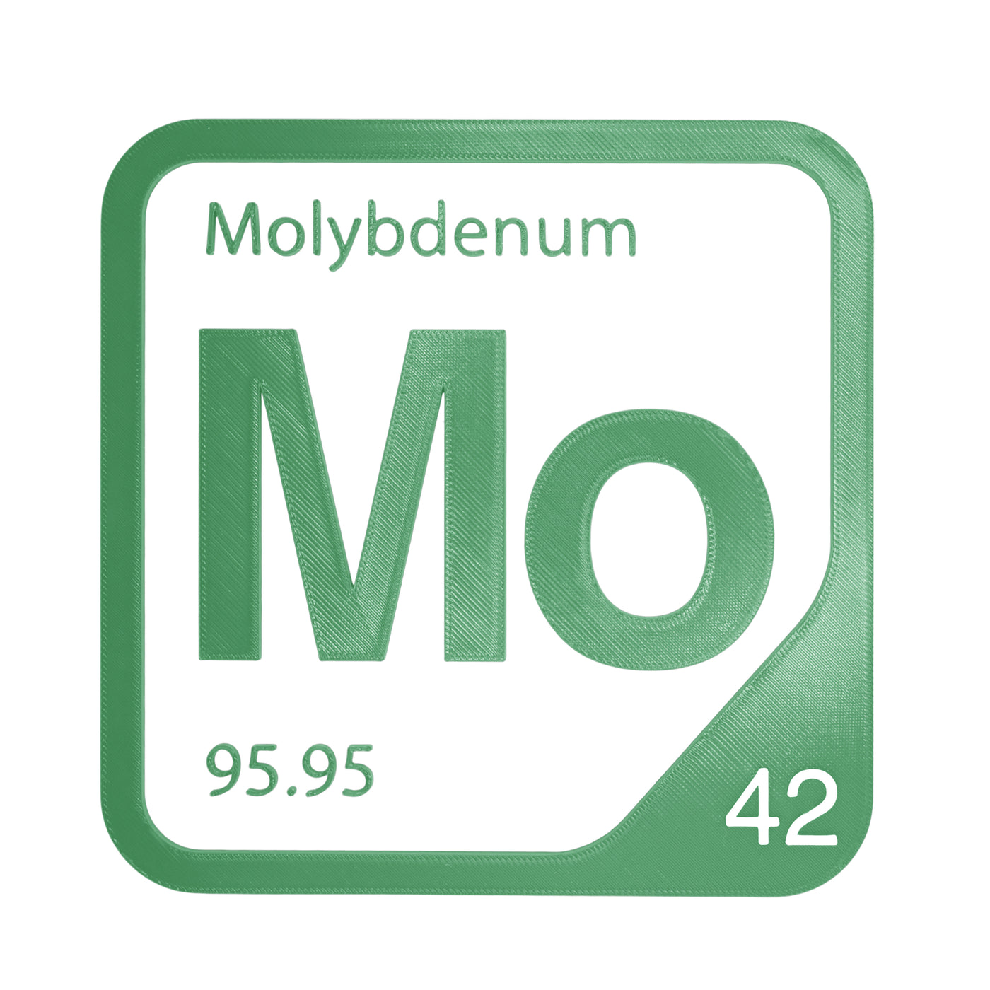 Molybdenum periodic table Elemental Tile in Green
