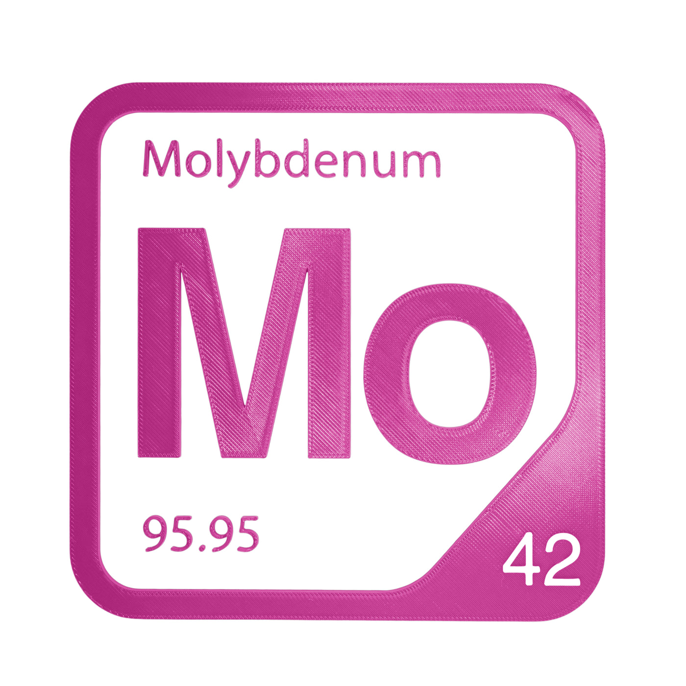 Molybdenum periodic table Elemental Tile in Magenta